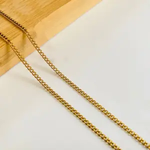 1.5mm Gold Curb Necklace / 55 5cm Extension Chain