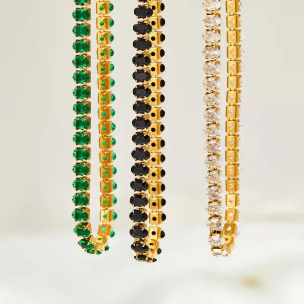 Wholesale PVD Coated Real Gold Plated 16K White Plating Geometric 304 Stainless Steel Retro Waterproof Non Tarnish Bracelets