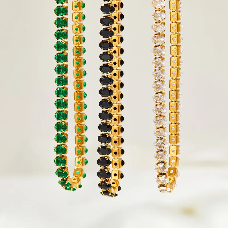 Wholesale PVD Coated Real Gold Plated 16K White Plating Geometric 304 Stainless Steel Retro Waterproof Non Tarnish Bracelets