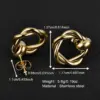 PVD Coated 18K Gold Plated Geometric 201 Stainless Steel Simple Style Ear Studs