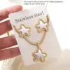 Water Plated Imitation Gold White Heart/Geometric/Butterfly Shaped Jewelry Set 304 Stainless Steel Three-Dimensional Snake Chain