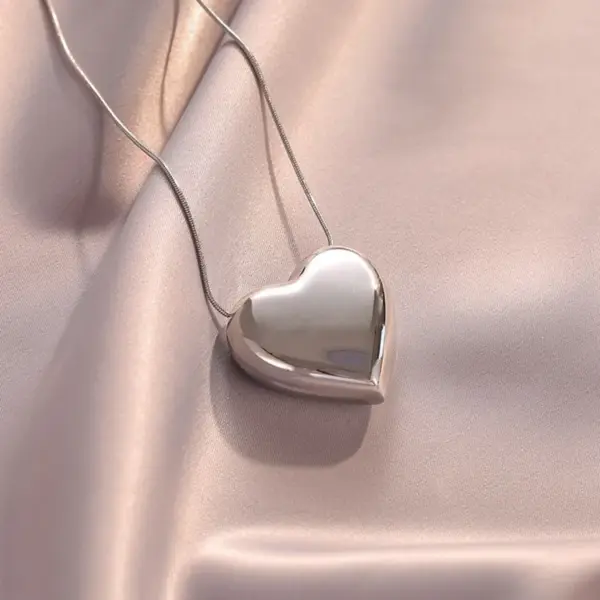 Wholesale Fashion Heart Shape Titanium Steel Plating Necklace 1 Piece
