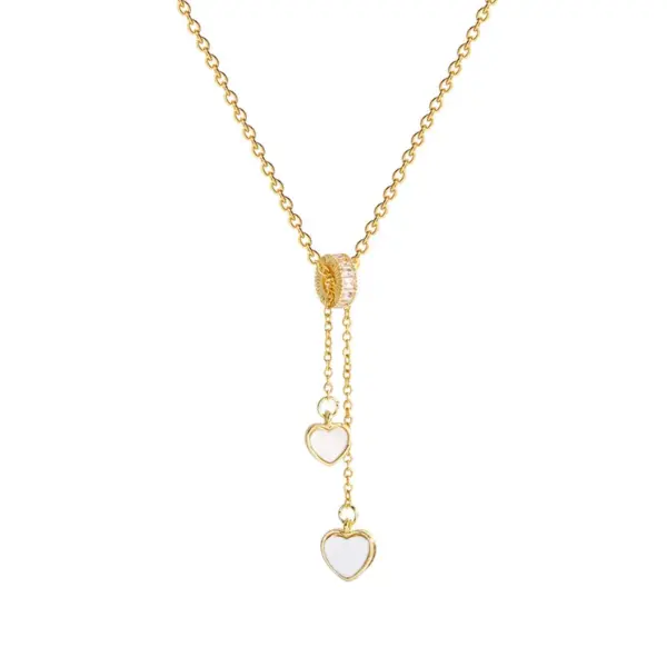 Wholesale Real Gold Plated Heart Shape 304 Stainless Steel Sweet Waterproof Non Tarnish Pendant Necklace