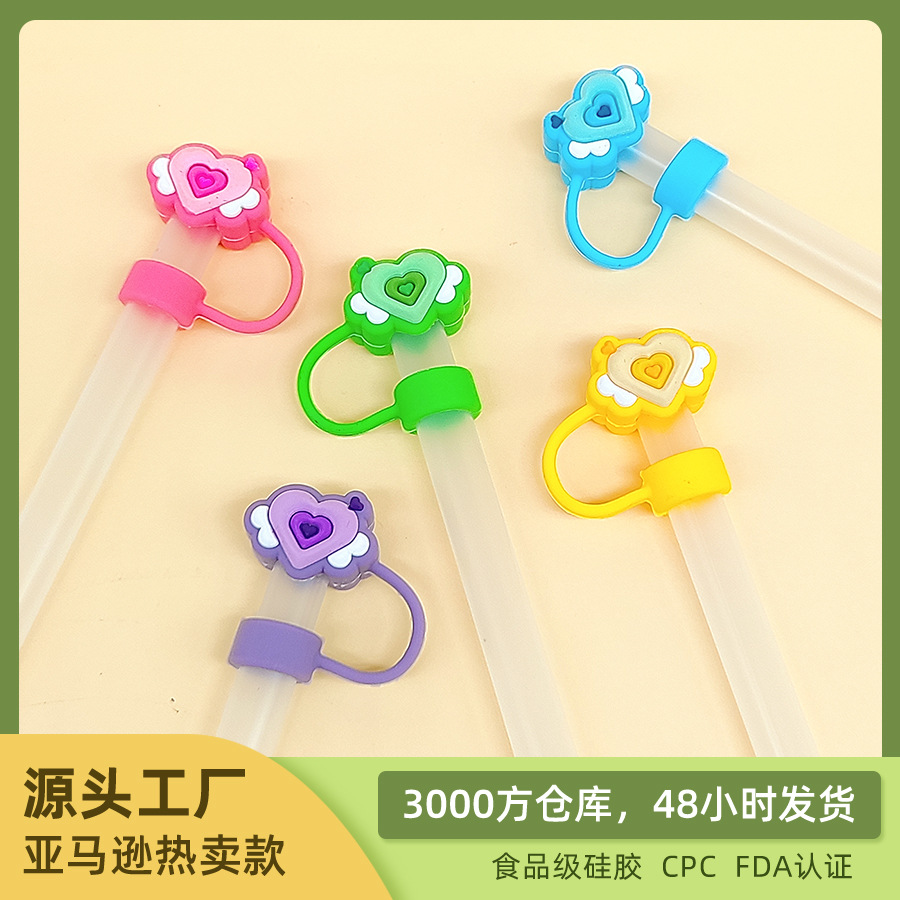 Wholesale Customized Straw Cap Dust Plug Straw Dust Cover Food Grade Silicone Straw Plug Set