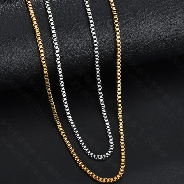PVD Coated Real Gold Plated Lines 304 Stainless Steel Simple Style Waterproof Non Tarnish 304 Stainless Steel Necklace