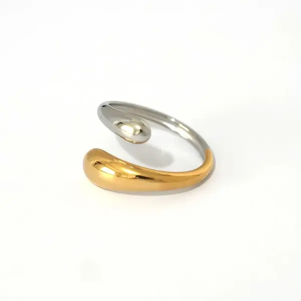 oly-9ecea731092ebe3297504b514d406105 Wholesale PVD Coated Real Gold Plated 18K Gold Geometric 304 Stainless Steel IG Style Elegant Simple Style Waterproof Non Tarnish Open Rings