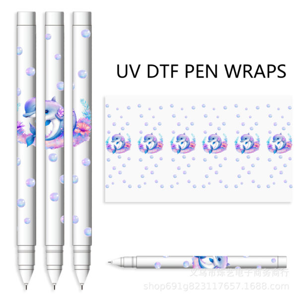 Wholesale 2pcs/pack Butterfly Cow Sunflower UV DTF Transfer Crystal Pen UV DTF Wraps