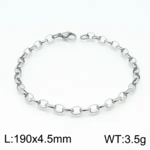 Steel Color 190 * 4.5mm = Bracelet KB146830-Z