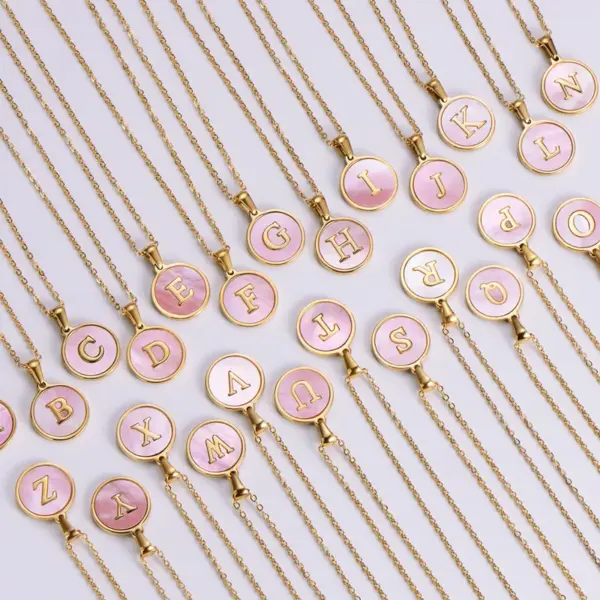 Wholesale PVD Coated 18K Gold Plated Letter 304 Stainless Steel Fashion Waterproof Non Tarnish 304 Stainless Steel Pendant Necklace