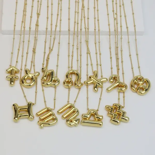 Wholesale Copper Simple Style Plating Constellation Pendant Necklace