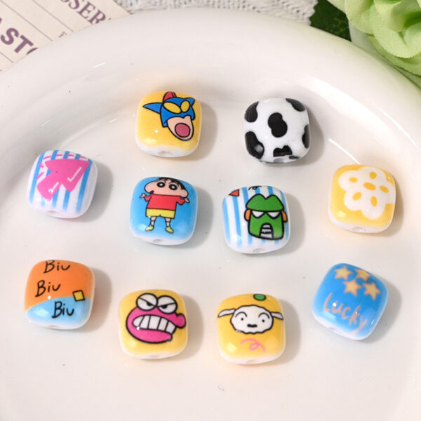 Wholesale Cartoon print cute character beads scattered beads