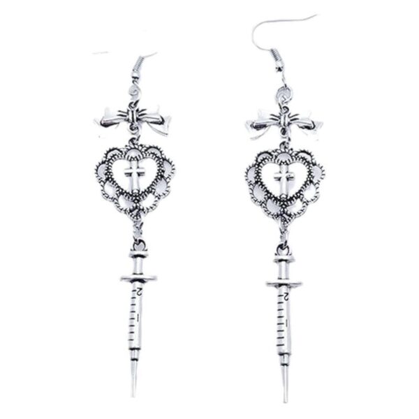 Wholesale Diablo Retro Gothic Baroque Love Bow Halloween Subculture Niche Design Earrings Earrings