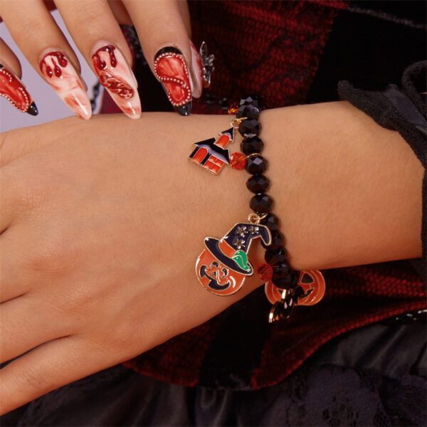 oly-9edff203421d7c96f93bf476253e80be Wholesale Pumpkin Ghost Beaded Bracelet
