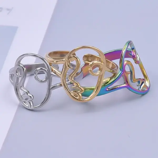 oly-9ee615deeb709e3a117c9d981293a83f Wholesale PVD Coated Real Gold Plated 18K Gold Solid Color 304 Stainless Steel Simple Style Waterproof Non Tarnish Rings