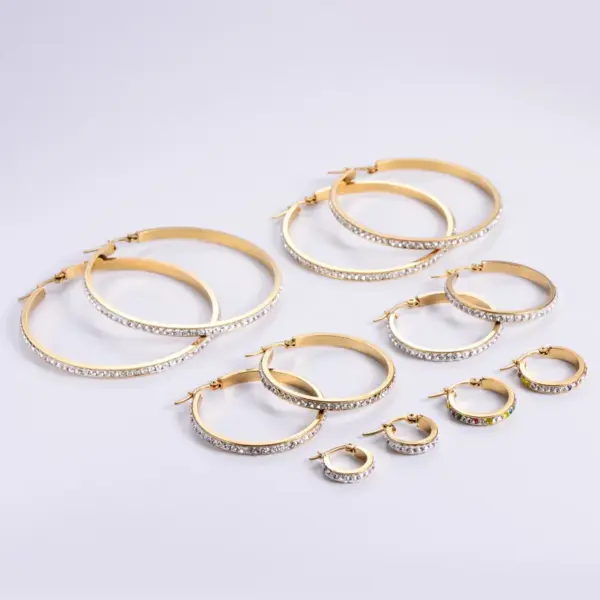 Vacuum Plating Imitation Gold Heart Stainless Steel Luxurious Earrings