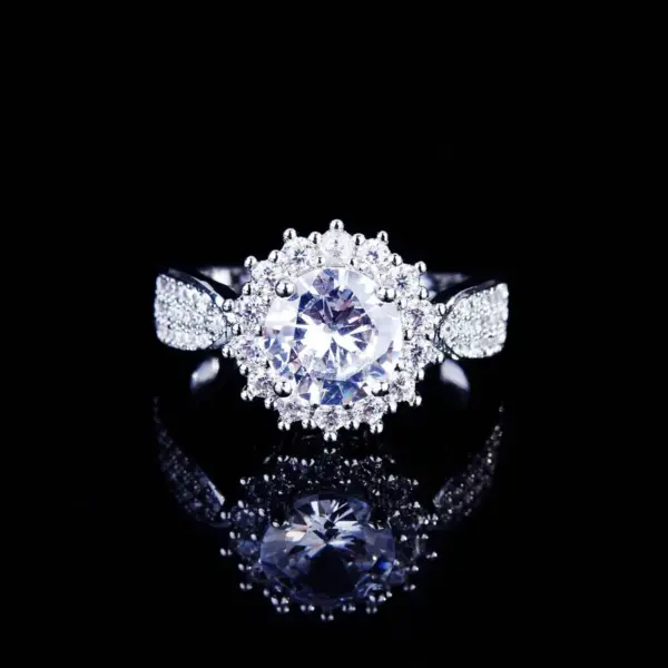Wholesale Jewelry Simple Style Flower Copper Artificial Gemstones Diamond