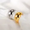 Wholesale PVD Coated Real Gold Plated Solid Color Stainless Steel Fashion Waterproof Non Tarnish Rings