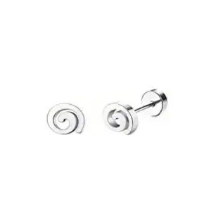 Silver / One Size / Spiral Stud Earrings