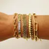 PVD Coated Real Gold Plated Solid Color 304 Stainless Steel Fashion Waterproof Non Tarnish 304 Stainless Steel Bracelets
