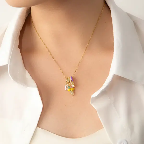 Wholesale Jewelry Cute Star 304 Stainless Steel Plating Pendant Necklace Cable Chain