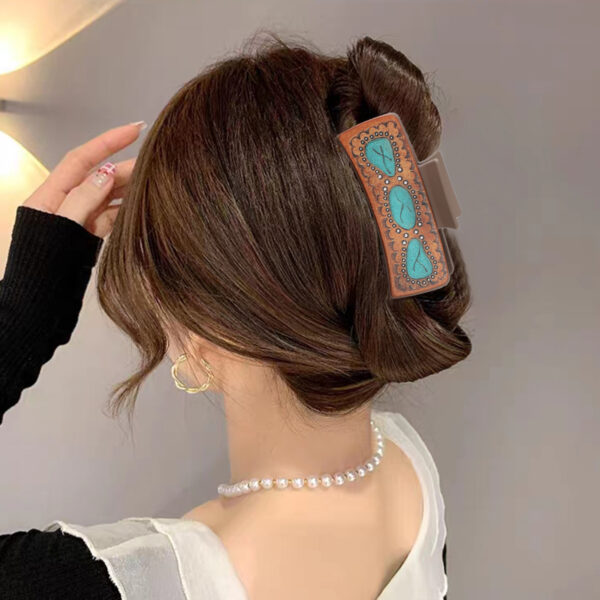 Wholesale Western Style Leather Hairpin Sunflower English Alphabet Clip