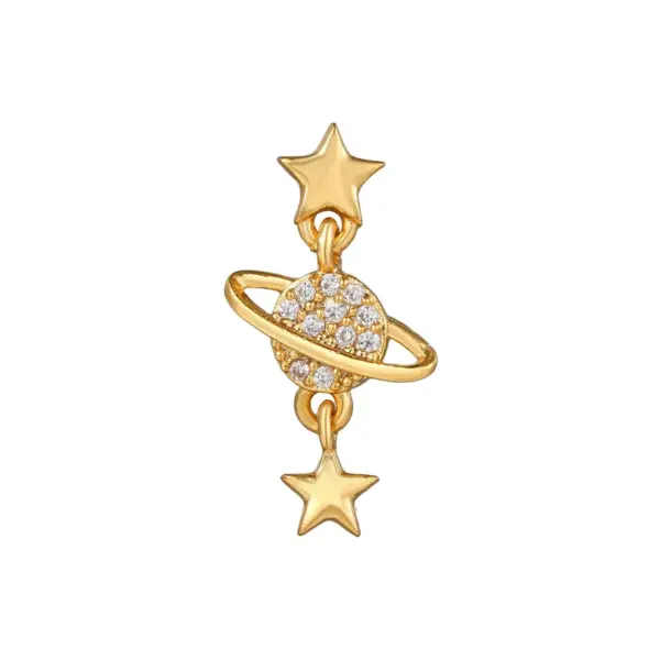 Wholesale Fashion Star Brass Plating Zircon Ear Studs 1 Piece