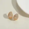Wholesale 1 Pair Elegant Glam Water Droplets Plating Inlay Copper Zircon Earrings