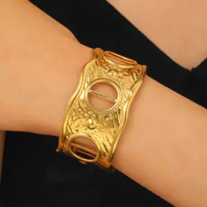 18K Real Gold Hollow round 9448