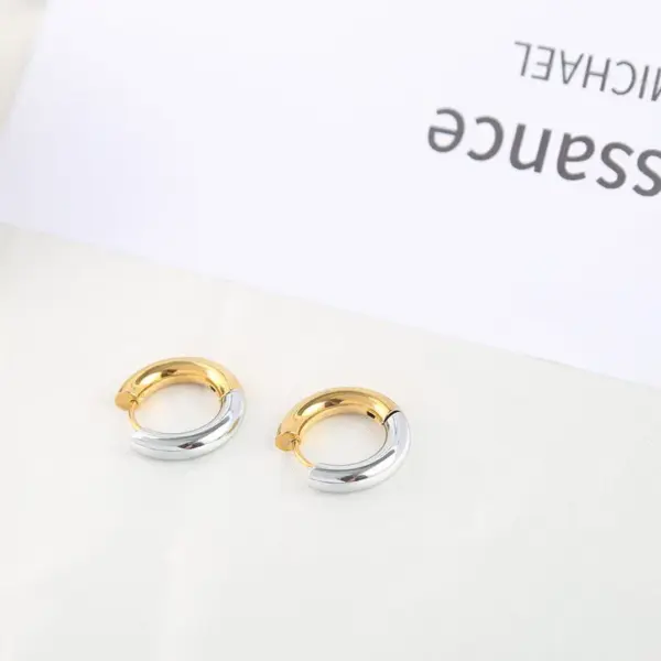 Wholesale 1 Piece Fashion Color Block Plating Stainless Steel Earrings