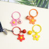 Wholesale Korean Style Hyun-a Small Fresh Color Small Flower Bell Keychain Tanabata Gift Key Ring Bag Women's Hanging Accessories