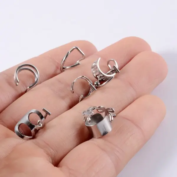 304 Stainless Steel Solid Color Ion Plating (IP) Stone-Free 18K Gold Plated Casual Vacation Tropical Waterproof Non Tarnish lishing Gold Steel Color Black Ear Cus