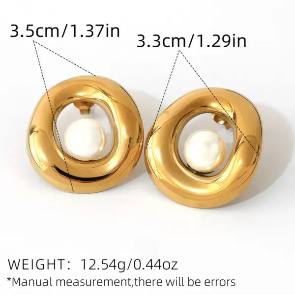Ion Plating (IP) Real Gold Plated 18K Solid Color 304 Stainless Steel Imitation Pearl Elegant Retro Simple Style Waterproof Non Tarnish Open Rings