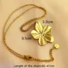 PVD Coated Real Gold Plated 18K Gold Flower 304 Stainless Steel Elegant Streetwear Waterproof Non Tarnish 201 Stainless Steel Pendant Necklace