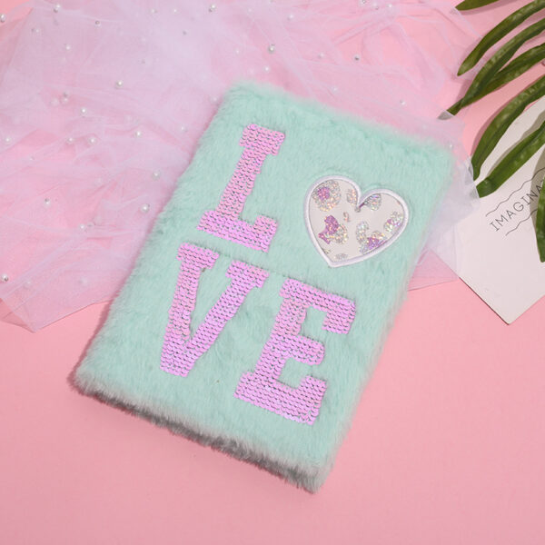 Wholesale Sequin Cartoon Colored Plush Notebook