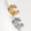 Wholesale Jewelry Fashion Geometric 304 Stainless Steel 18K Gold Plated Irregular Stainless Steel Rings