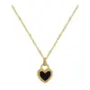 Wholesale Heart-shaped Stainless Steel Necklace For Women, Versatile And High-end Shell Pendant Jewelry Accessory, Geometric Pattern Simple Style Pendant Necklace