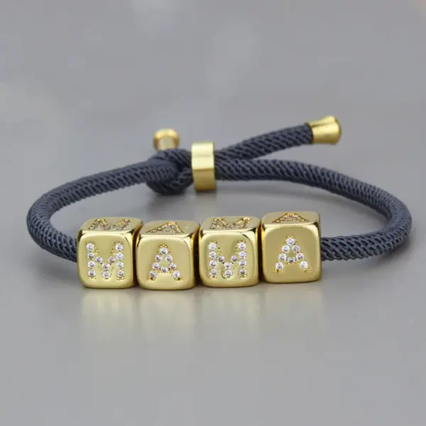 Copper Gold Plated Simple Style Plating Letter Zircon Bracelets