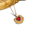 Wholesale Stylish stainless steel gold-plated heart-shaped oil drop necklace