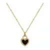 Wholesale Jewelry Simple Style Heart Shape 304 Stainless Steel Acrylic 18K Gold Plated Plating Stainless Steel Necklaces