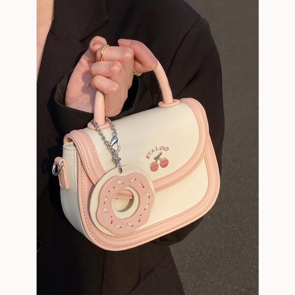 Wholesale 2025 New Bag Cute Junior High School Student Saddle Bag Japanese Style Biscuit Off-White Satchel Shoulder Crossbody Bag for Women Spring and Summer
