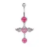 1 Piece 316 Stainless Steel Zircon Belly Rings Geometric
