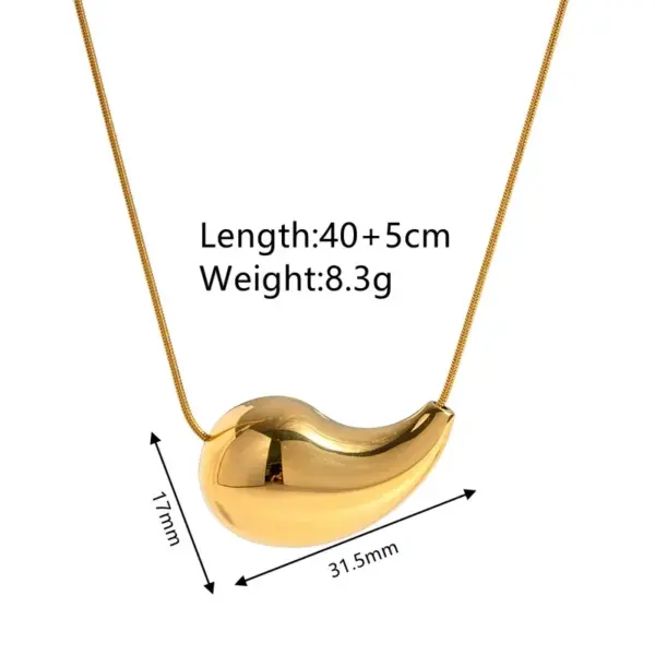304 Stainless Steel Solid Color PVD Coated 18K Real Gold Plated Basic Modern Style Waterproof Non Tarnish Plating Pendant Necklace