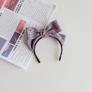 Ink purple floating dot cotton and linen fabric headband