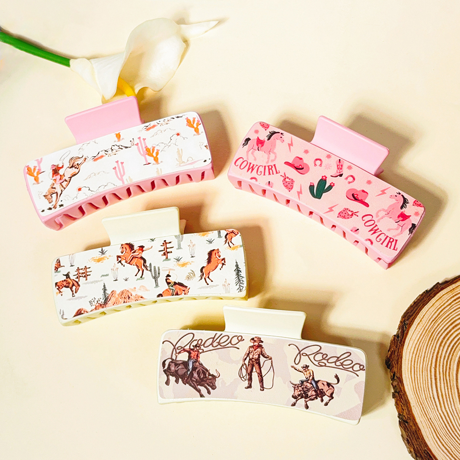 Wholesale Western cowboy print leather grabber