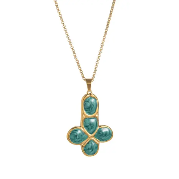 Wholesale Copper Cross Plated Zircon 18K Gold Plated Elegant Lady Cable Chain Lobster Trigger Clasp Closure Pendant Necklace