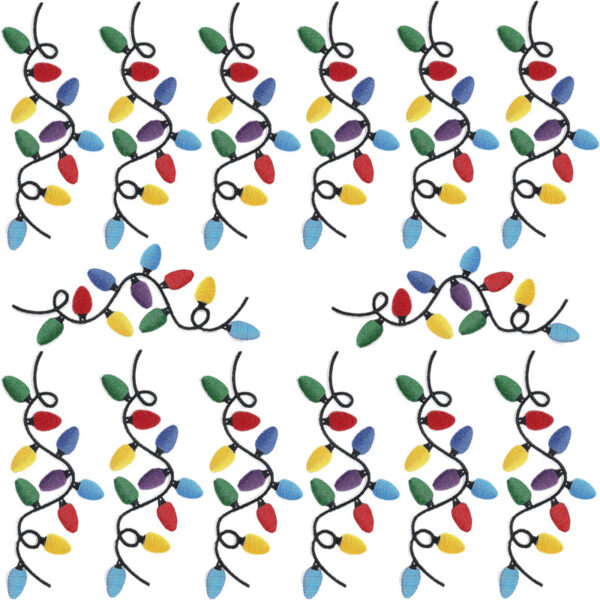 Wholesale Colorful LED strip embroidered fabric patches Christmas patches