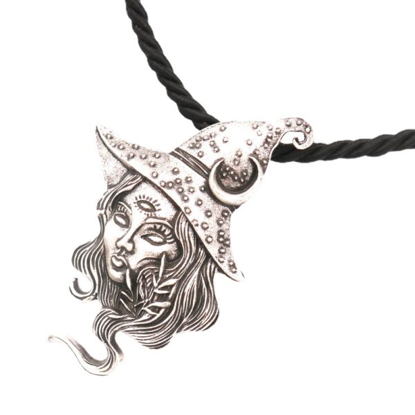 Wholesale Cross-border Hot Retro Long Hair Witch Necklace Sun Moon Witch Pendant European and American Popular Jewelry Manufacturers Direct Supply