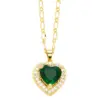 Elegant Lady Simple Style Heart Shape Stainless Steel Copper 18k Gold Plated Zircon Pendant Necklace In Bulk