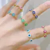Wholesale Fashion Eye Copper Enamel Zircon Open Ring