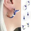 Hummingbird Bird Copper Cute Enamel Earrings Ear Studs